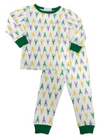 LuLu BeBe Crawfish Mardi Gras Boy 2 pc Pajama