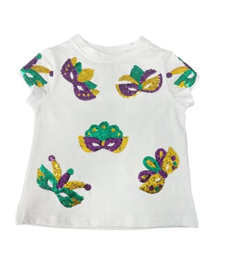 Sparkle City Mardi Gras Mask Tee