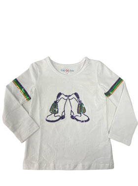 LuLu BeBe Mardi Gras Sequin Boot Tee