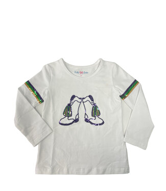 LuLu BeBe Mardi Gras Sequin Boot Tee