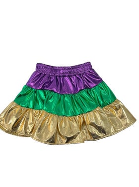 Belle Cher Mardi Gras Metallic Skort