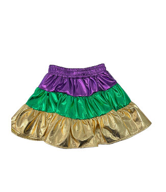 Belle Cher Mardi Gras Metallic Skort