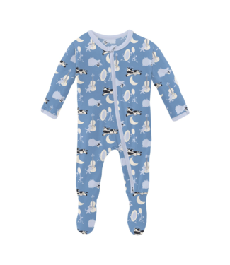 Kickee Pants Hey Diddle Diddle Blue Footie