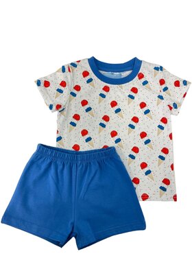 Trotter Street Patriotic Ice Cream Short Set