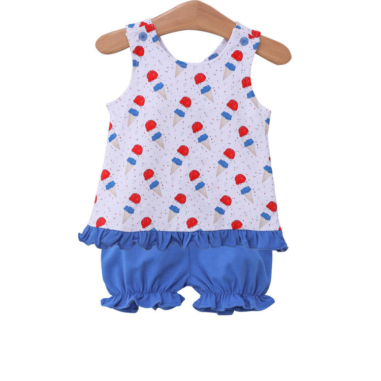 Trotter Street Patriotic Ice Cream Bloomer Set