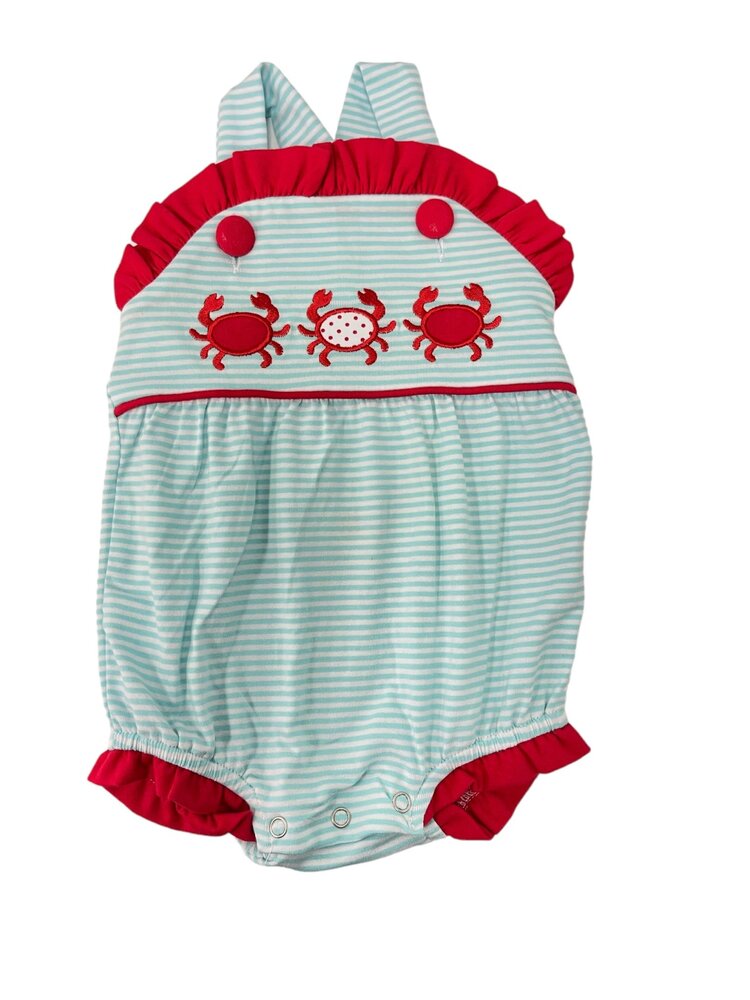 Trotter Street Crab Trio Ruffle Sunsuit