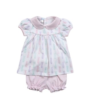 Baby Loren Pink Easter Bunnies Diaper Set