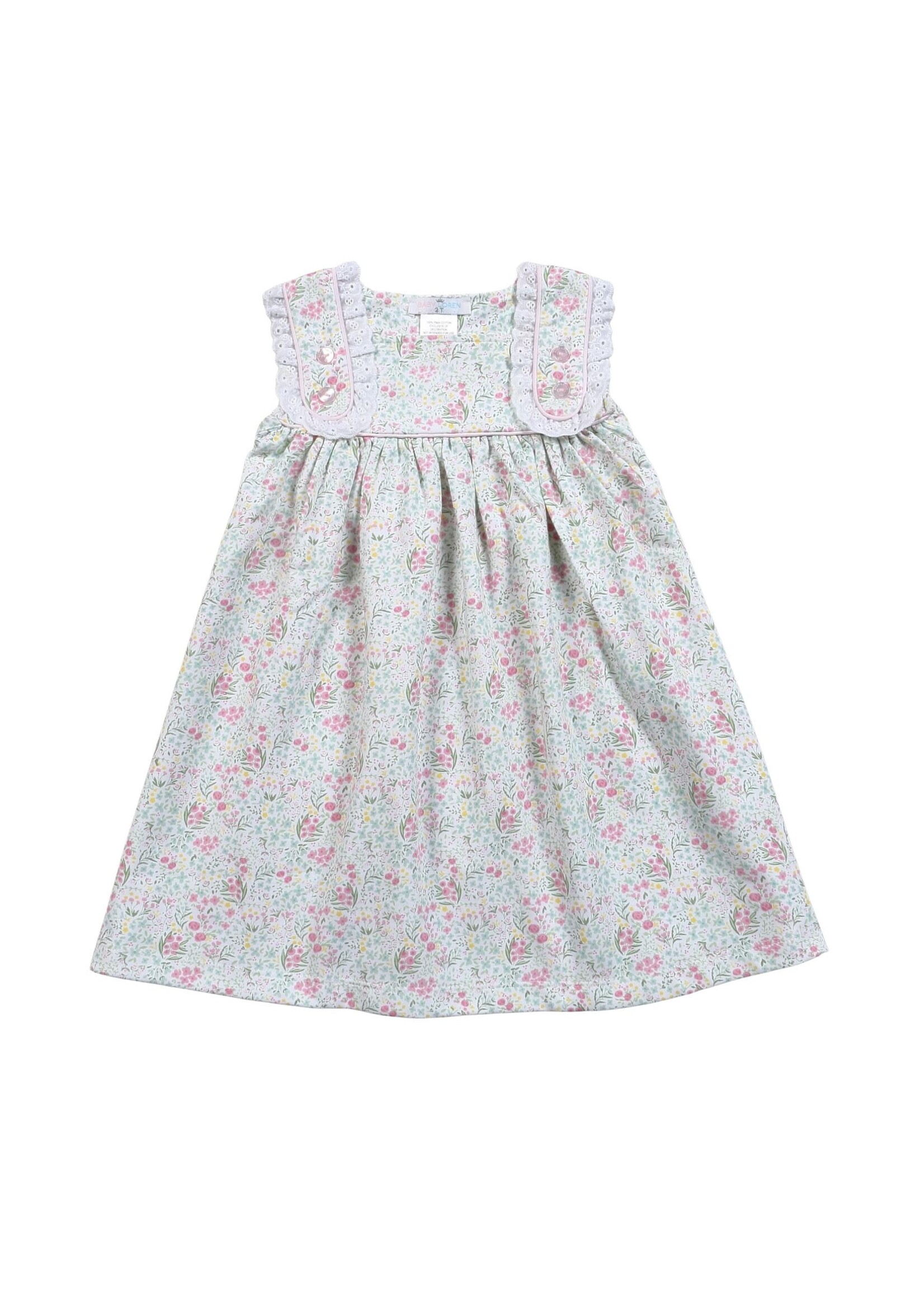 Baby Loren Pink & Green Mya Floral Dress