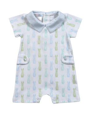 Baby Loren Blue Easter Bunnies Romper