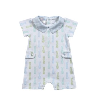 Baby Loren Blue Easter Bunnies Romper