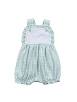 Baby Loren Aqua Plaid Ruffled Sun Bubble