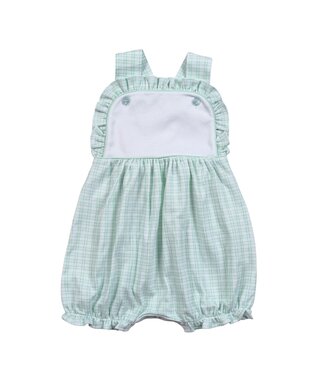 Baby Loren Aqua Plaid Ruffled Sun Bubble