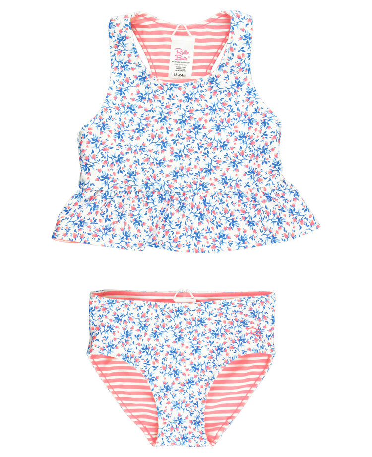 RuffleButts + RuggedButts Cottage Tea Time Reversible Tankini