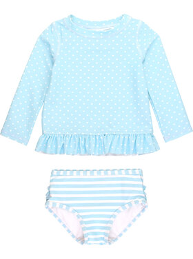 RuffleButts + RuggedButts Tropical Breeze Heart Rash Guard Bikini