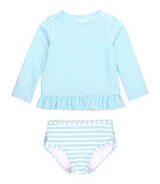 Rufflebutts Tropical Breeze Heart Rash Guard Bikini