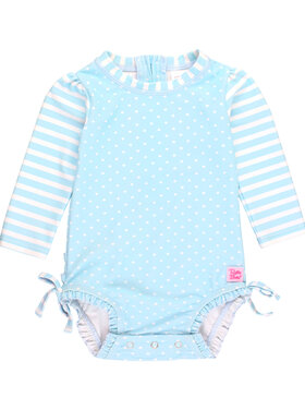 RuffleButts + RuggedButts Tropical Breeze Heart One Piece Rash Guard