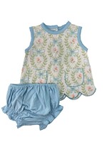 Sage & Lily Baby Blue Bows Scalloped Bloomer Set