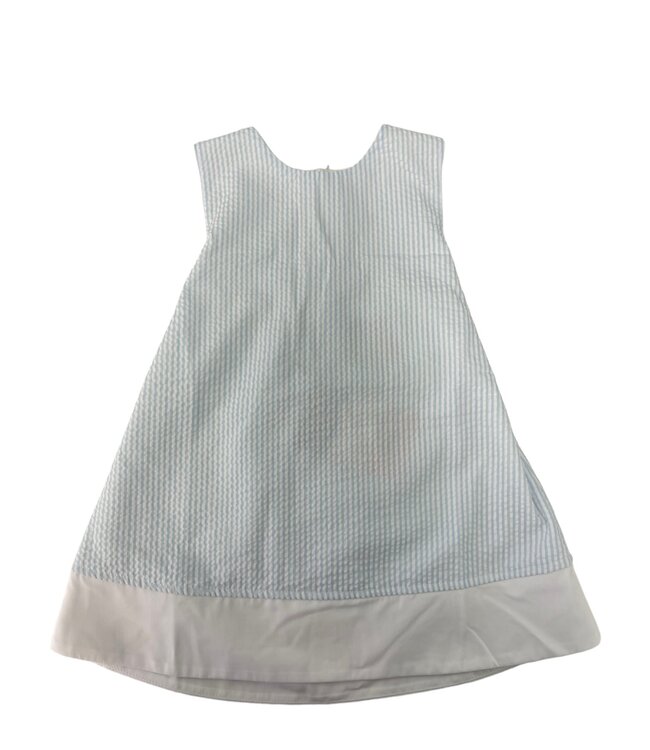 Blue Striped Scalloped Dress