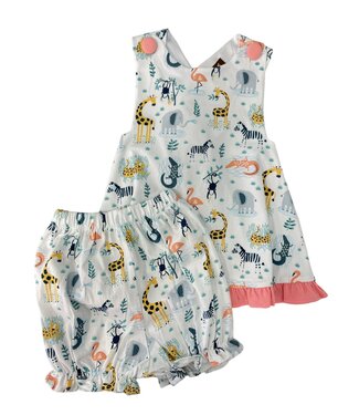 Banana Split Zoo Time Crossback Bloomer Set