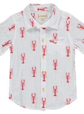 Me & Henry Maui Crawfish Print Woven Shirt