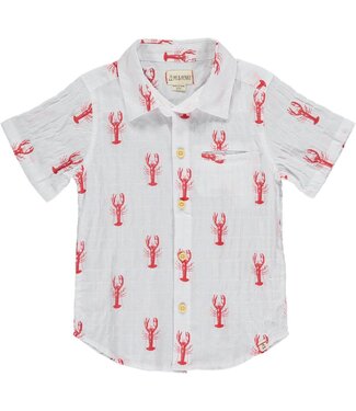 Me & Henry Maui Crawfish Print Woven Shirt
