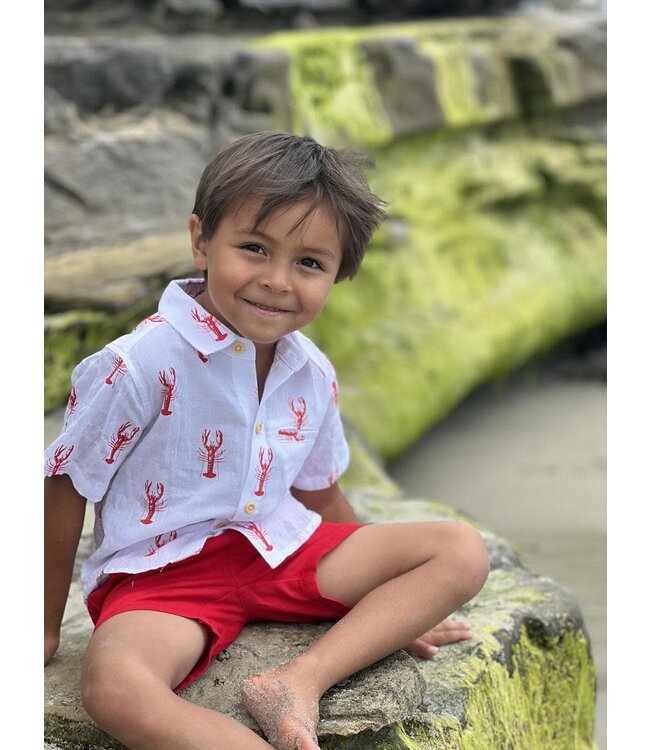 Maui Crawfish Print Woven Shirt