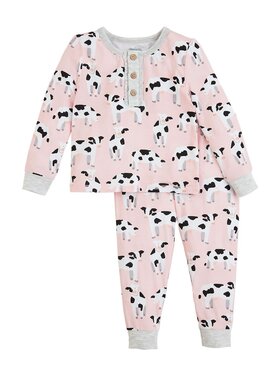 MudPie Pink Cow Pajamas
