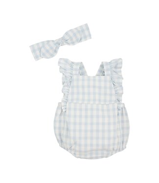 MudPie Blue Check Basic Bubble
