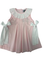 True Pink Pleated Collar Bow Dress