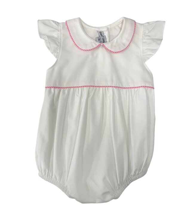 White Bubble w/ Pink Gingham Trim