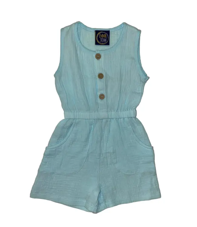 Oaklynn Romper - Aqua