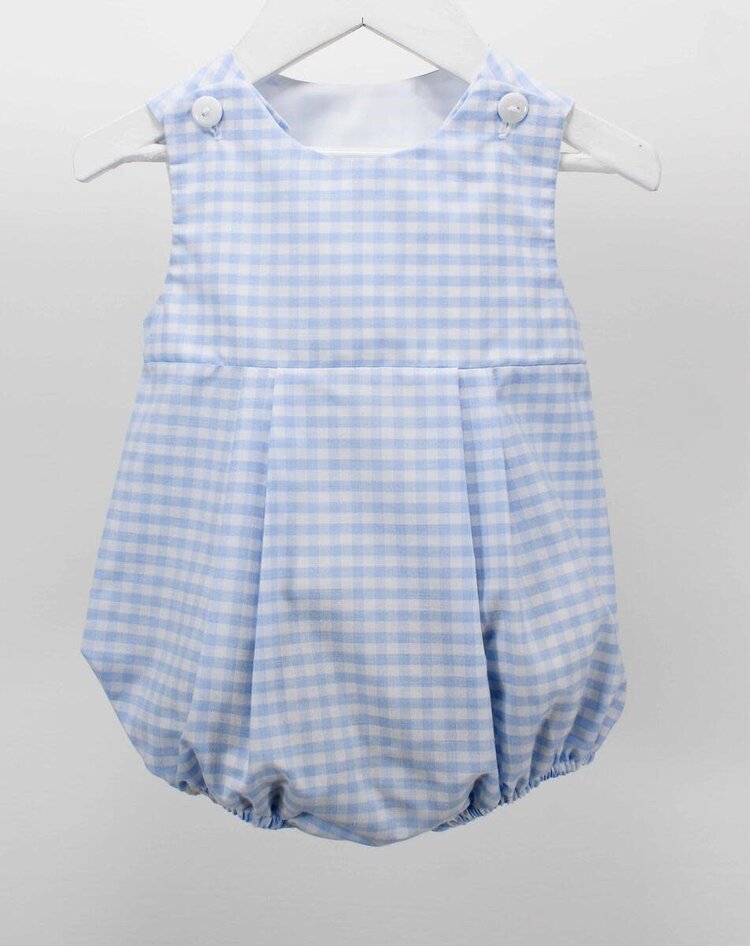 Charming Little One Light Blue Check Axel Bubble
