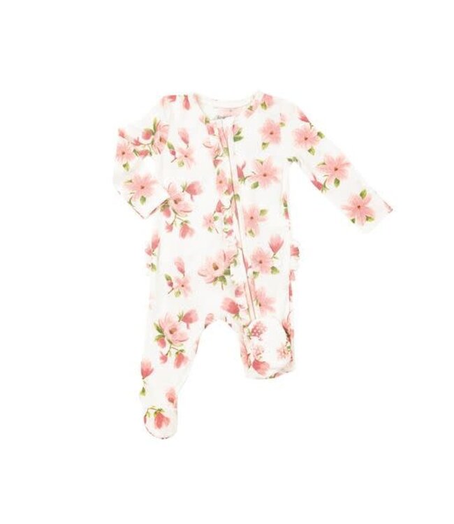 Sweet Magnolias 2 Way Ruffle Zipper Footie
