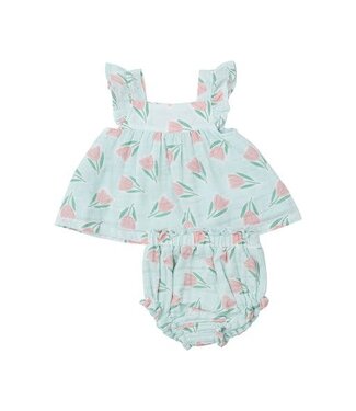 Angel Dear Tulips Butterfly Sleeve Pinafore & Diaper Cover