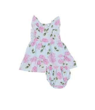 Angel Dear Hydrangeas Picot Trim Edged Dress
