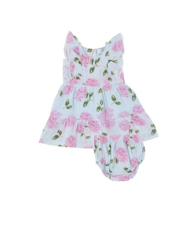 Hydrangeas Picot Trim Edged Dress