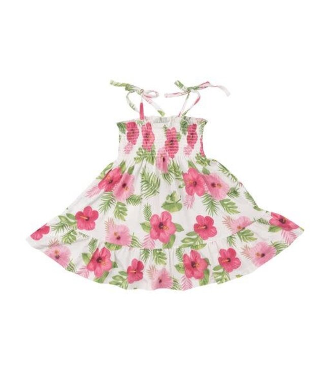 Hibiscus Tie Strap Smocked Sundress