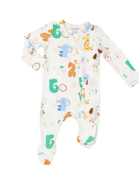 Angel Dear Animal Numbers 2 Way Zipper Footie