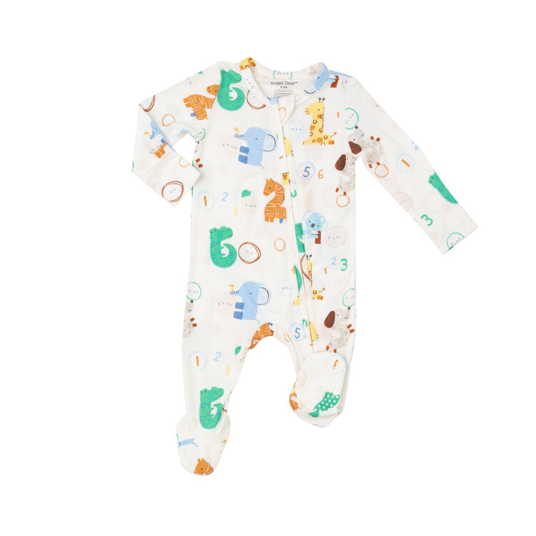 Angel Dear Animal Numbers 2 Way Zipper Footie