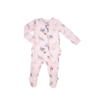 Angel Dear Vintage Kitten 2 Way Zipper Ruffle Footie