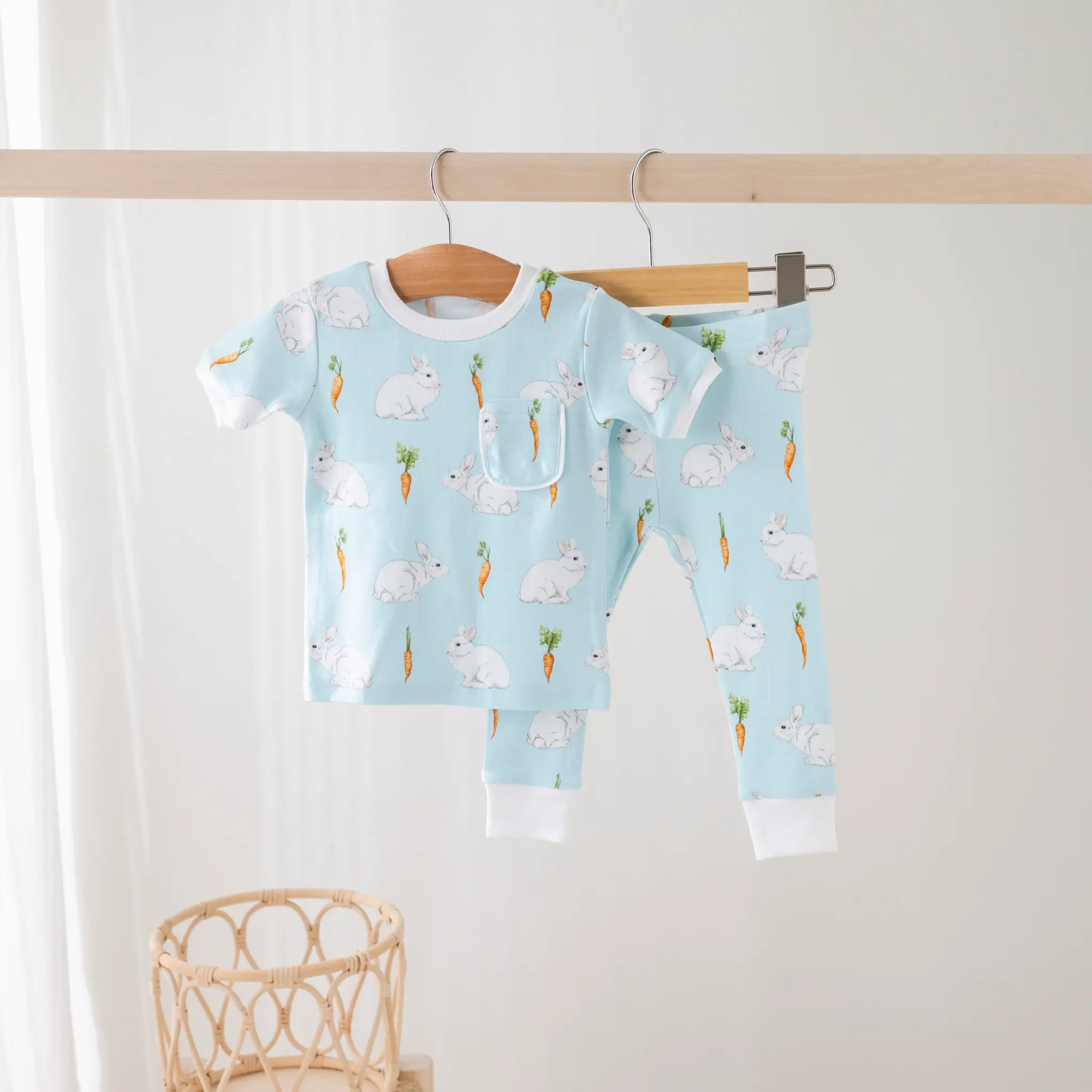 Bunny Hop Organic Cotton Pajama Set