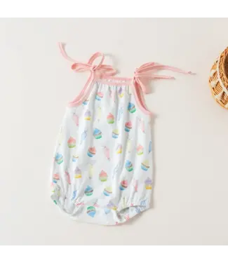 Nola Tawk Frosted Happiness Shoulder Tie Onesie