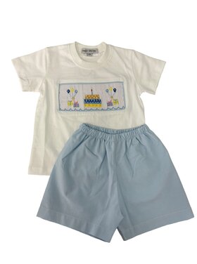 Sweet Dreams Happy Birthday Smocked Boy Short Set
