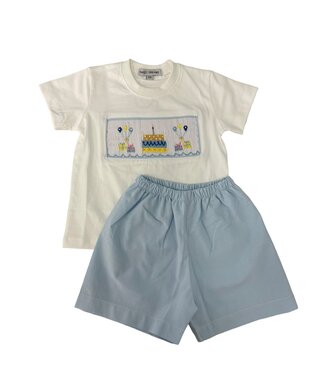 Sweet Dreams Happy Birthday Smocked Boy Short Set
