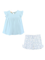 Baby Club Chic Blue Begonias Tee and Short Set