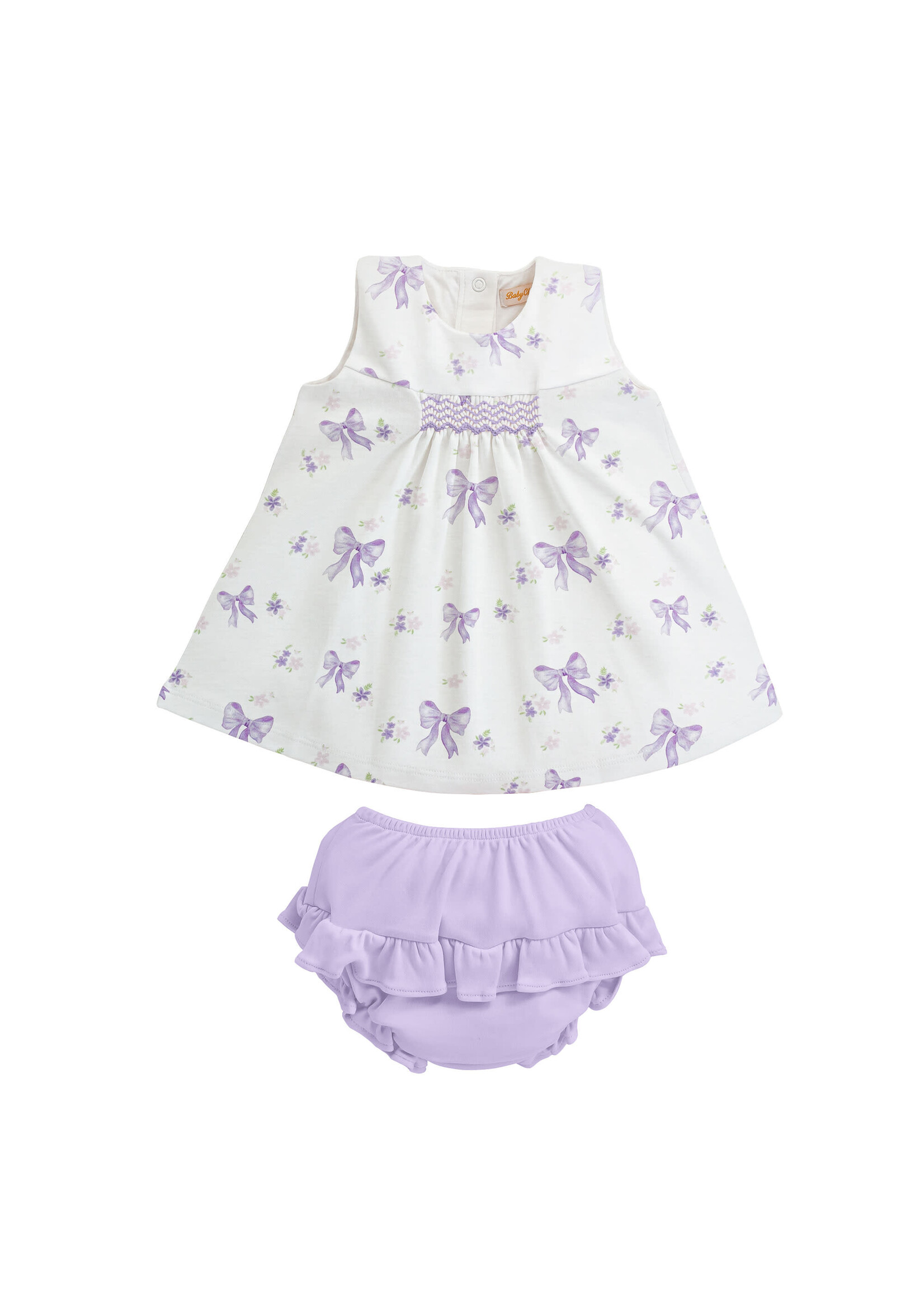 Baby Club Chic Lavender Bows Dress w/ Diaper Cover