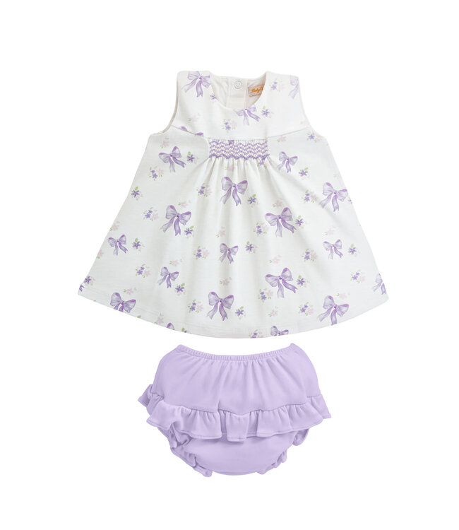 Lavender Bows Dress w/ Diaper Cover