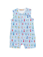 Baby Club Chic Let's Go Fishing Blue Romper