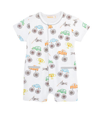 Baby Club Chic Monster Trucks Romper