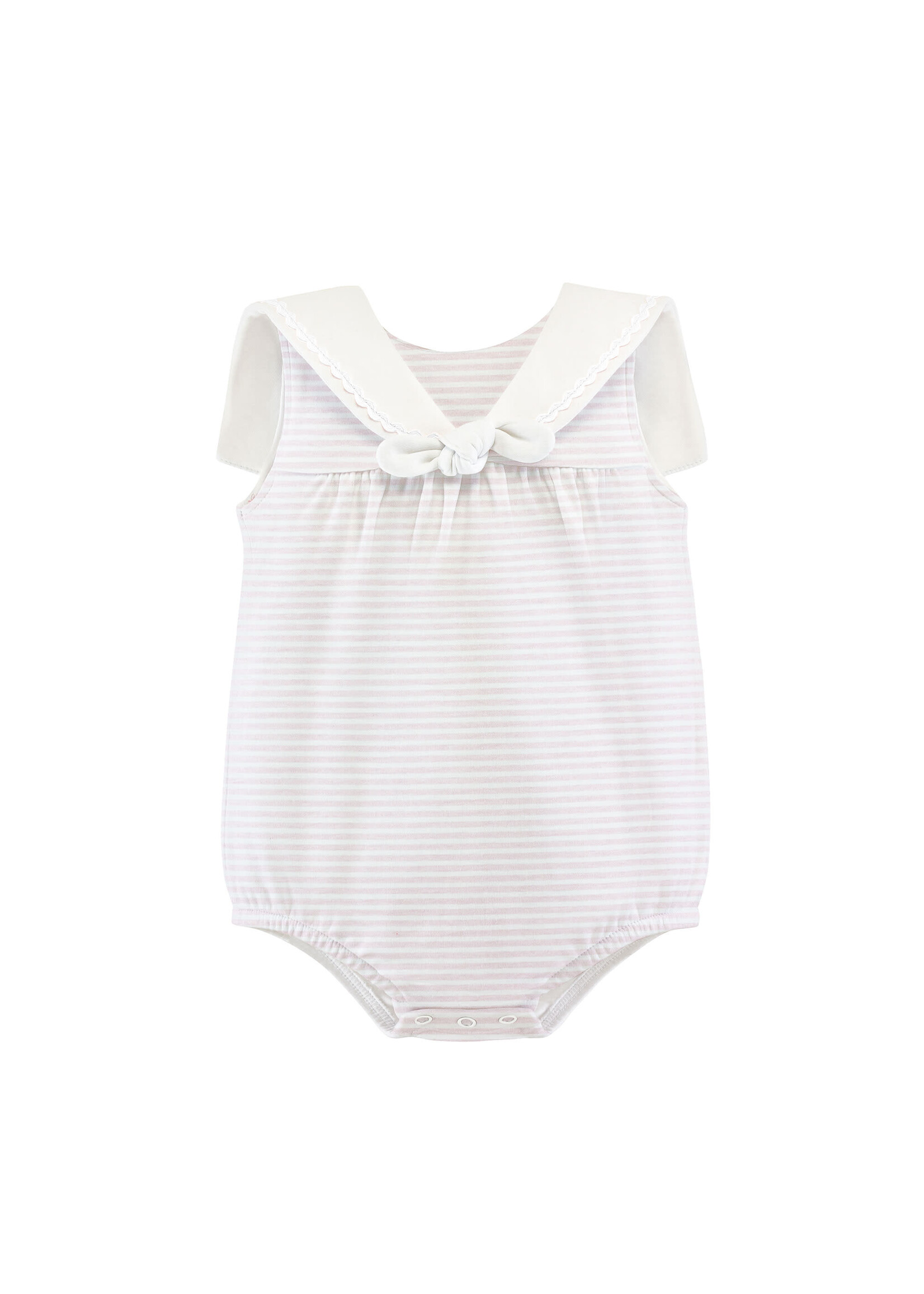 Baby Club Chic Pink Stripes Bubble w/ Sailor Collar